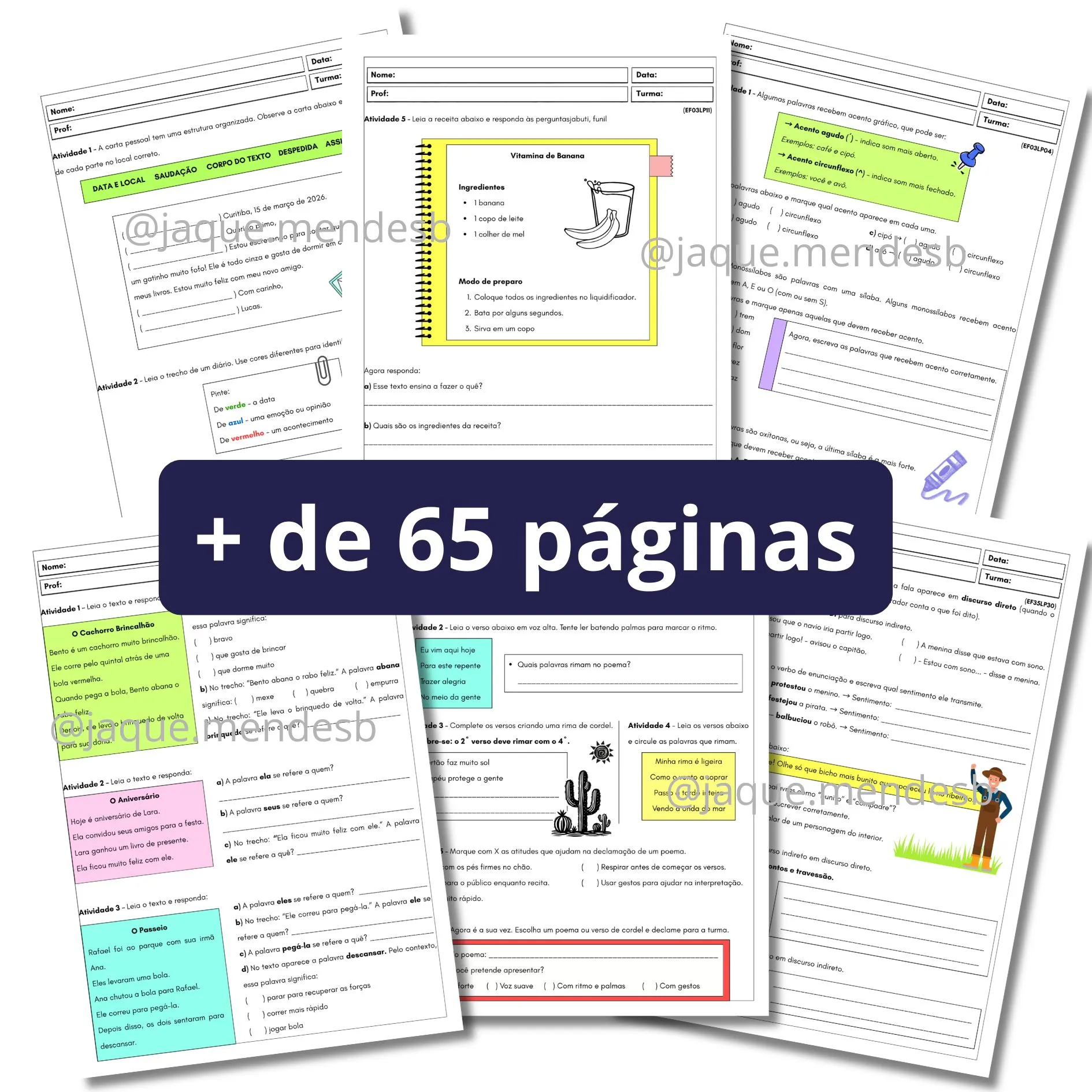 Atividades de Língua Portuguesa – 3º Ano do Ensino Fundamental - Imagem 4